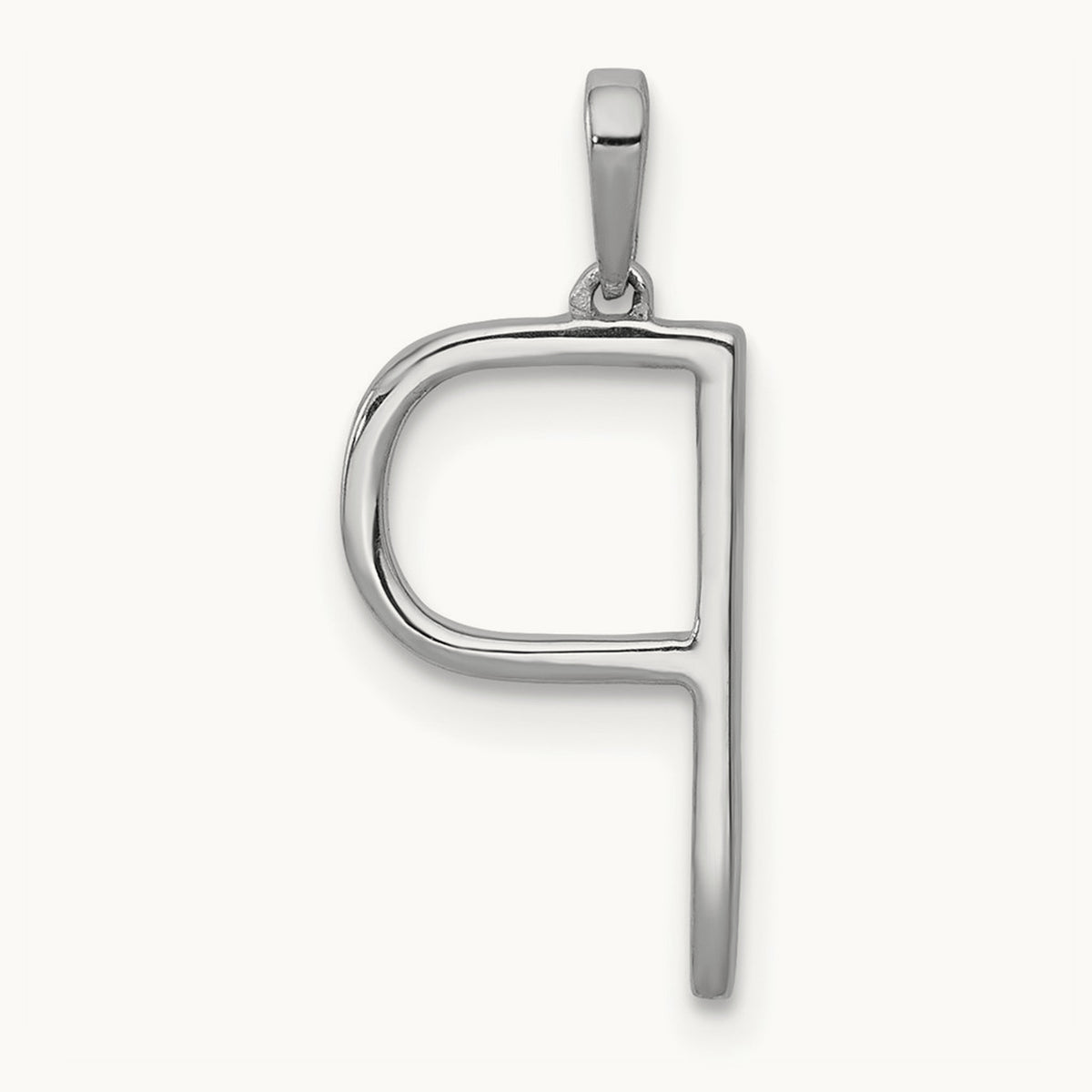 Diamond Letter P Initial Pendant, 14K White Gold