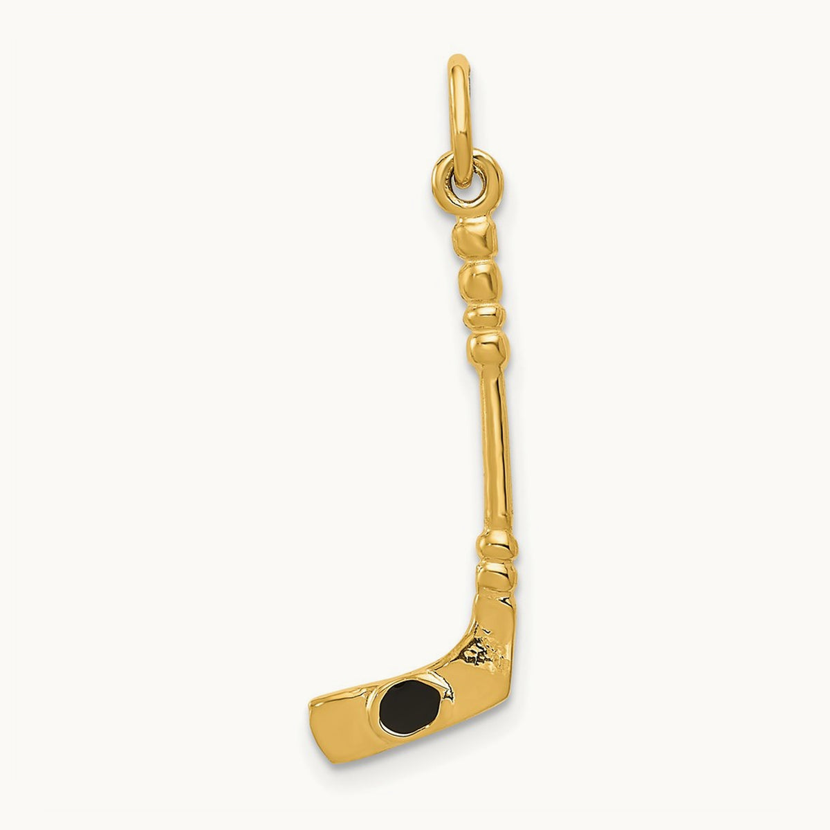 3D Hockey Stick With Enamel Charm, 14K