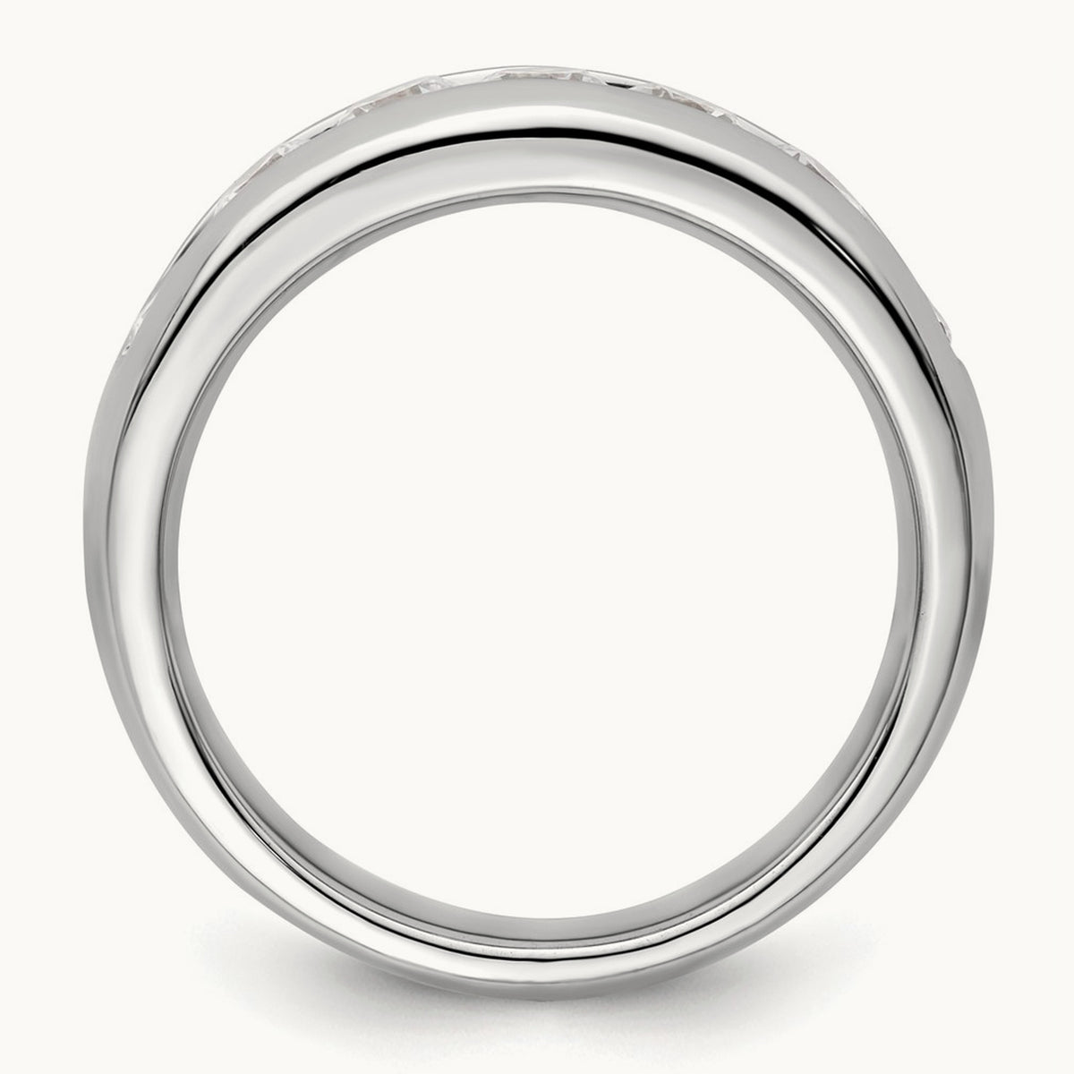 7-Stone Diamond Channel Band, 14K White Gold