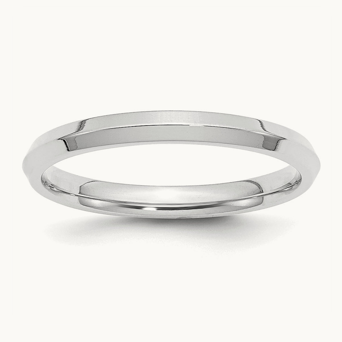Knife Edge Comfort Fit Band, 2.5mm, 10K White Gold