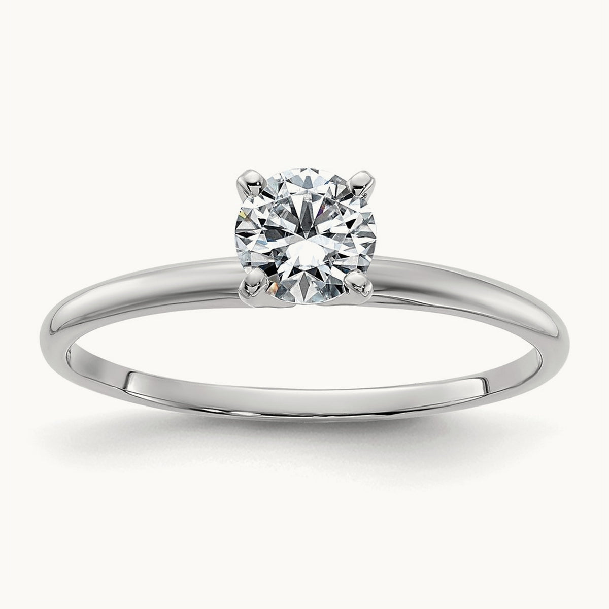 Round Solitaire Engagement Ring, 0.50 ct tw Lab-Grown Diamond — 14K White Gold