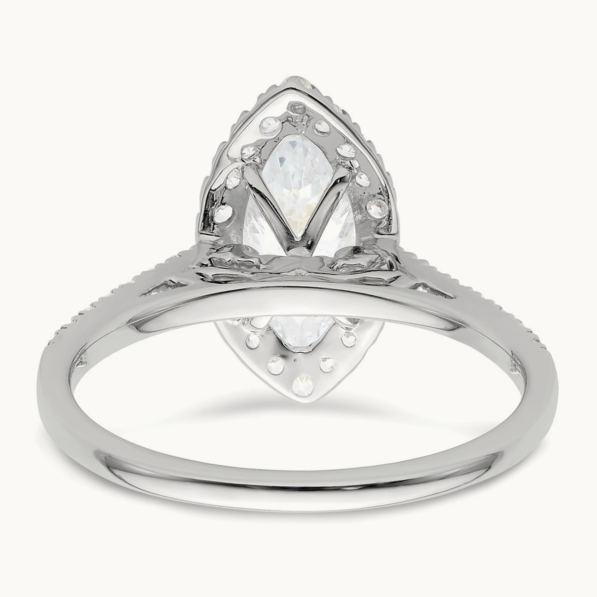Marquise Halo Semi-Mount Engagement Ring, 0.25 ct tw — 1/3 ct, 14K White Gold