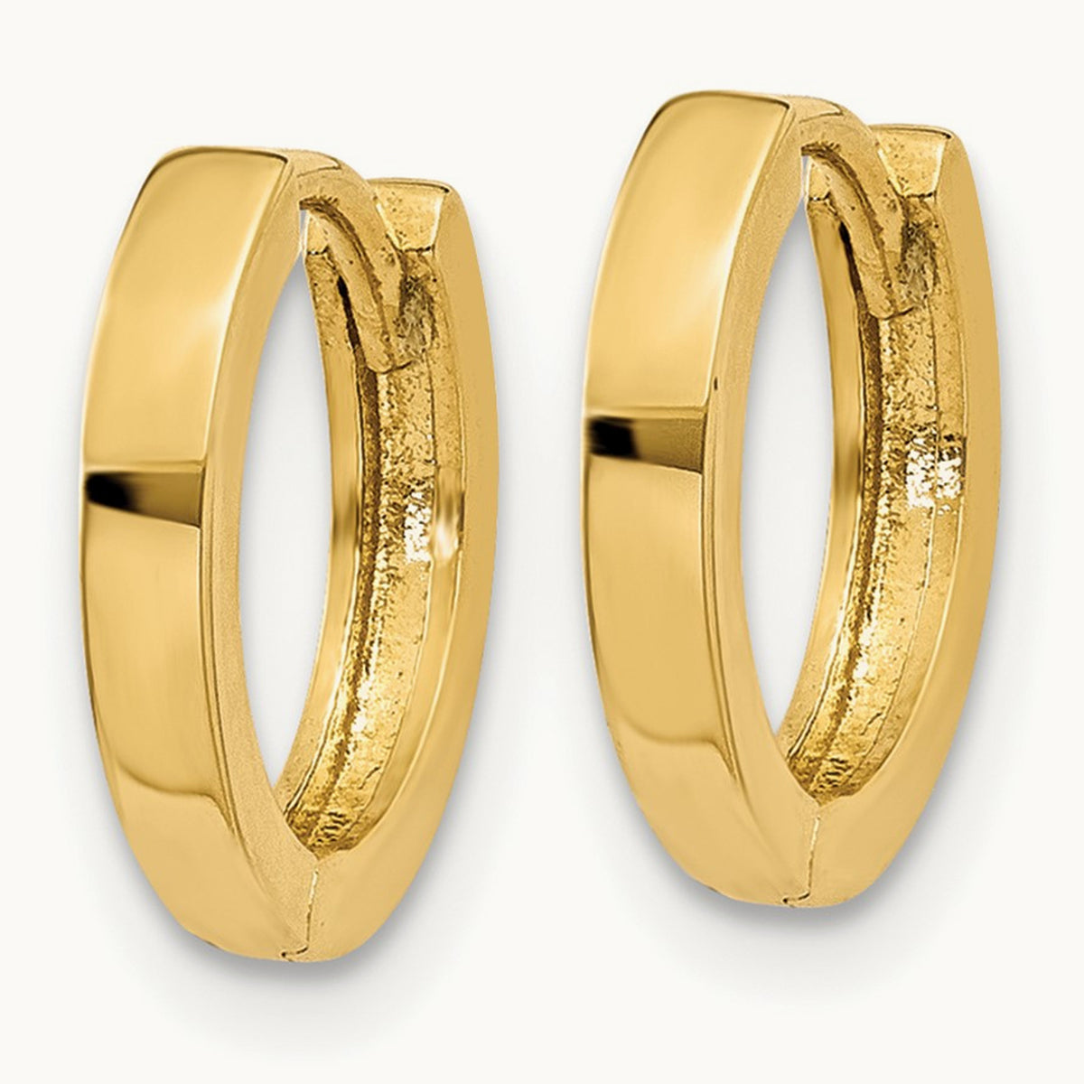Round Hinged Hoop Earrings, 14K