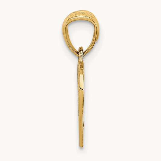Basketball and Hoop Pendant, 14K