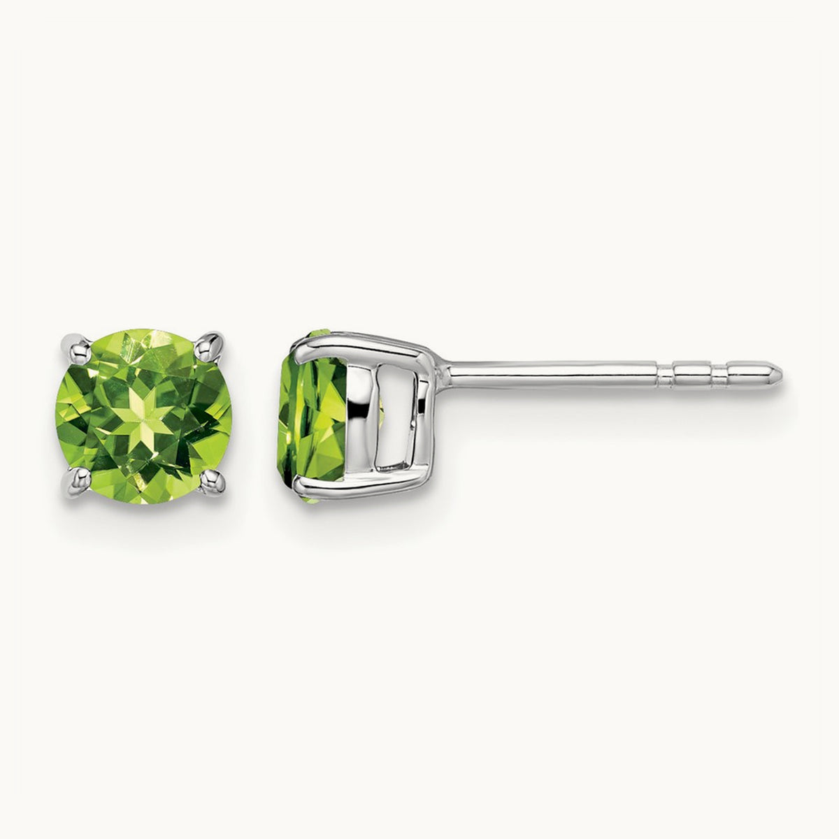 Round Peridot Earrings — 5.2mm