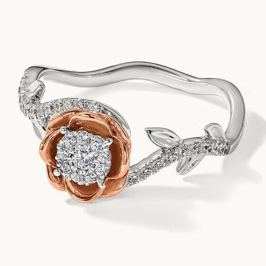 Flower Ring, 0.25 ct tw Lab-Grown Diamond