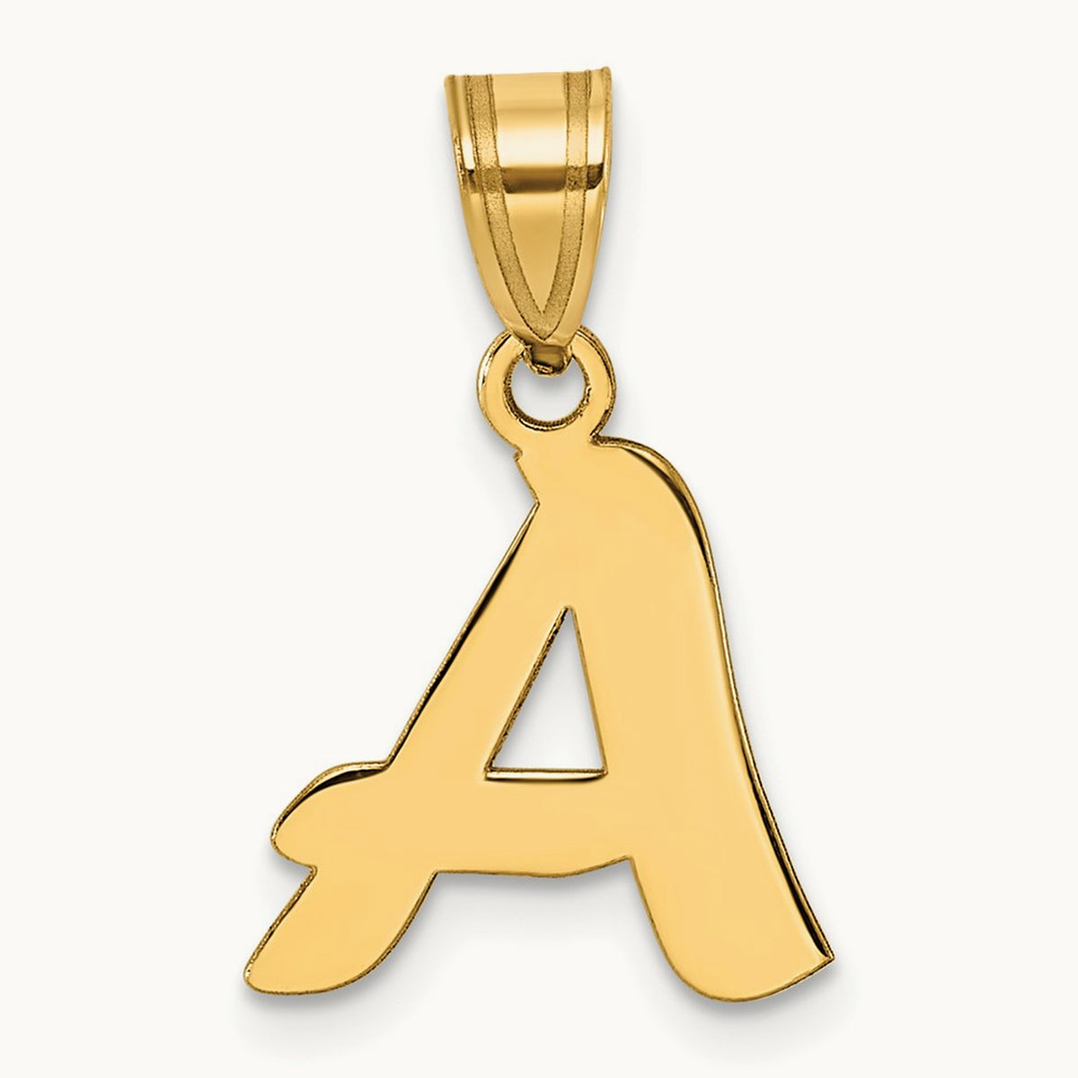 Polished Script Initial Pendant