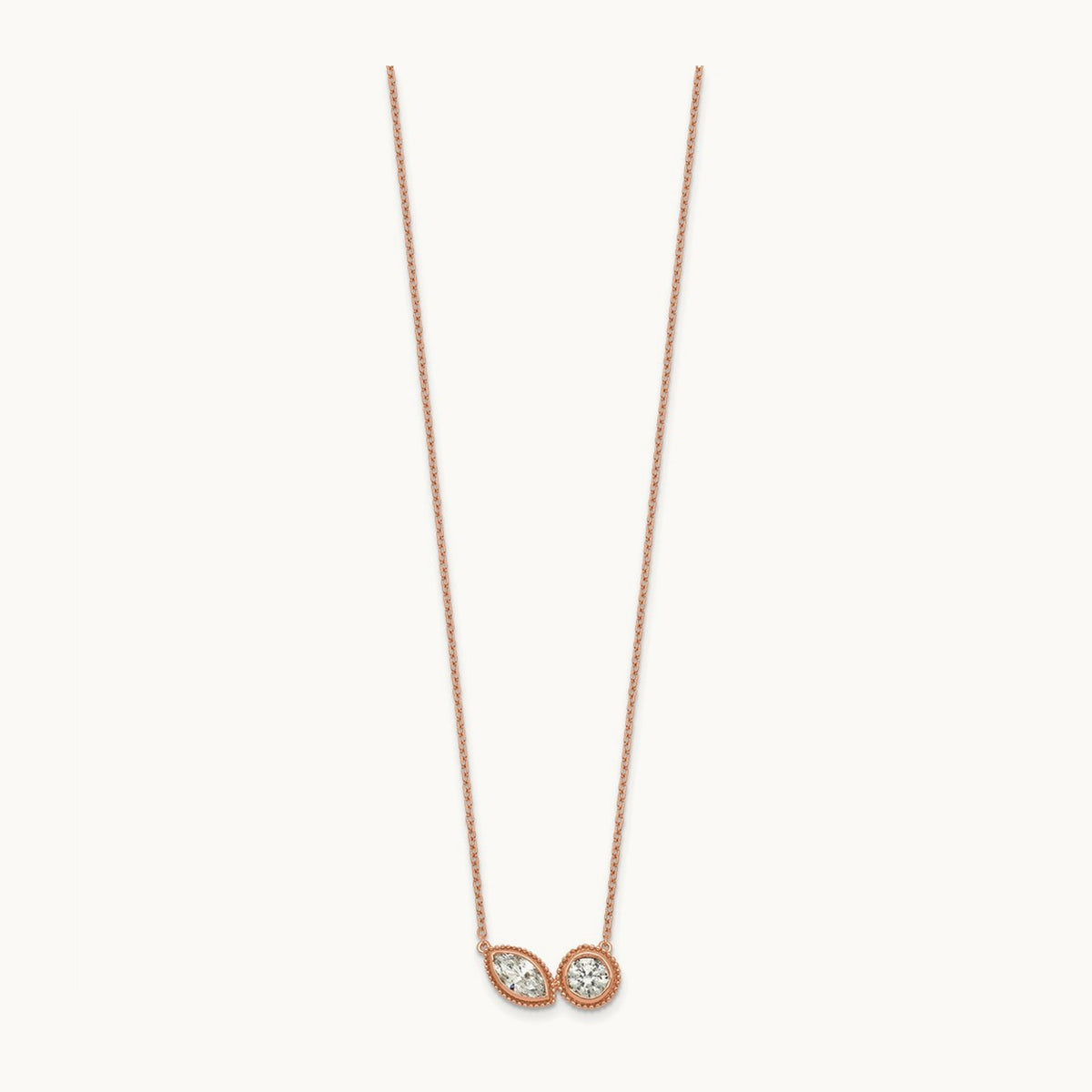 2 Stone Necklace, 1.00 ct tw Lab-Grown Diamond