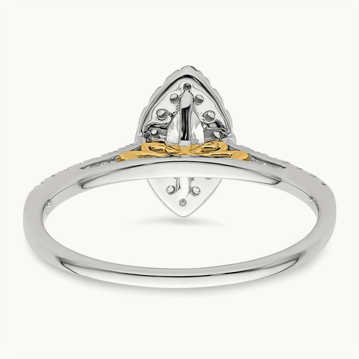 Marquise Halo Semi-Mount Engagement Ring, 0.25 ct tw — 1/4 ct, 14K Two-Tone