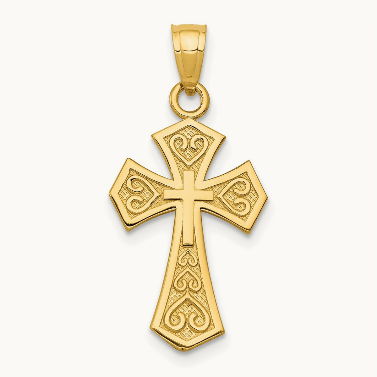 Reversible Passion Cross Pendant, 14K