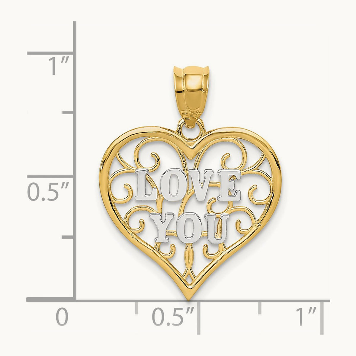 Filigree Love You, 14K with White Rhodium