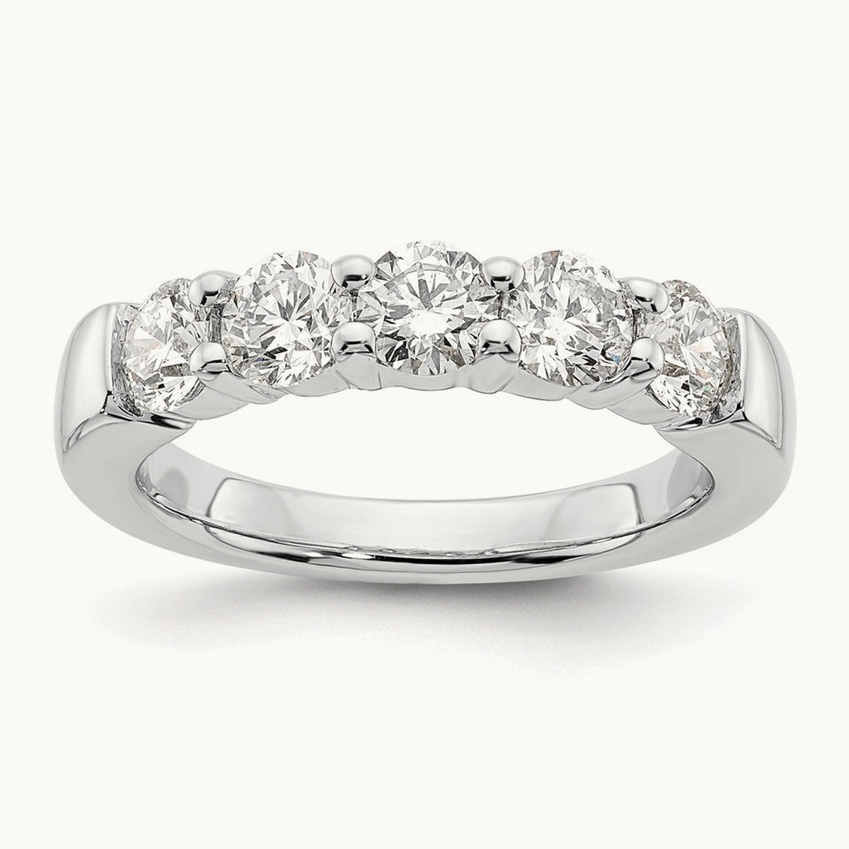 5-Stone Diamond Band, 14K White Gold