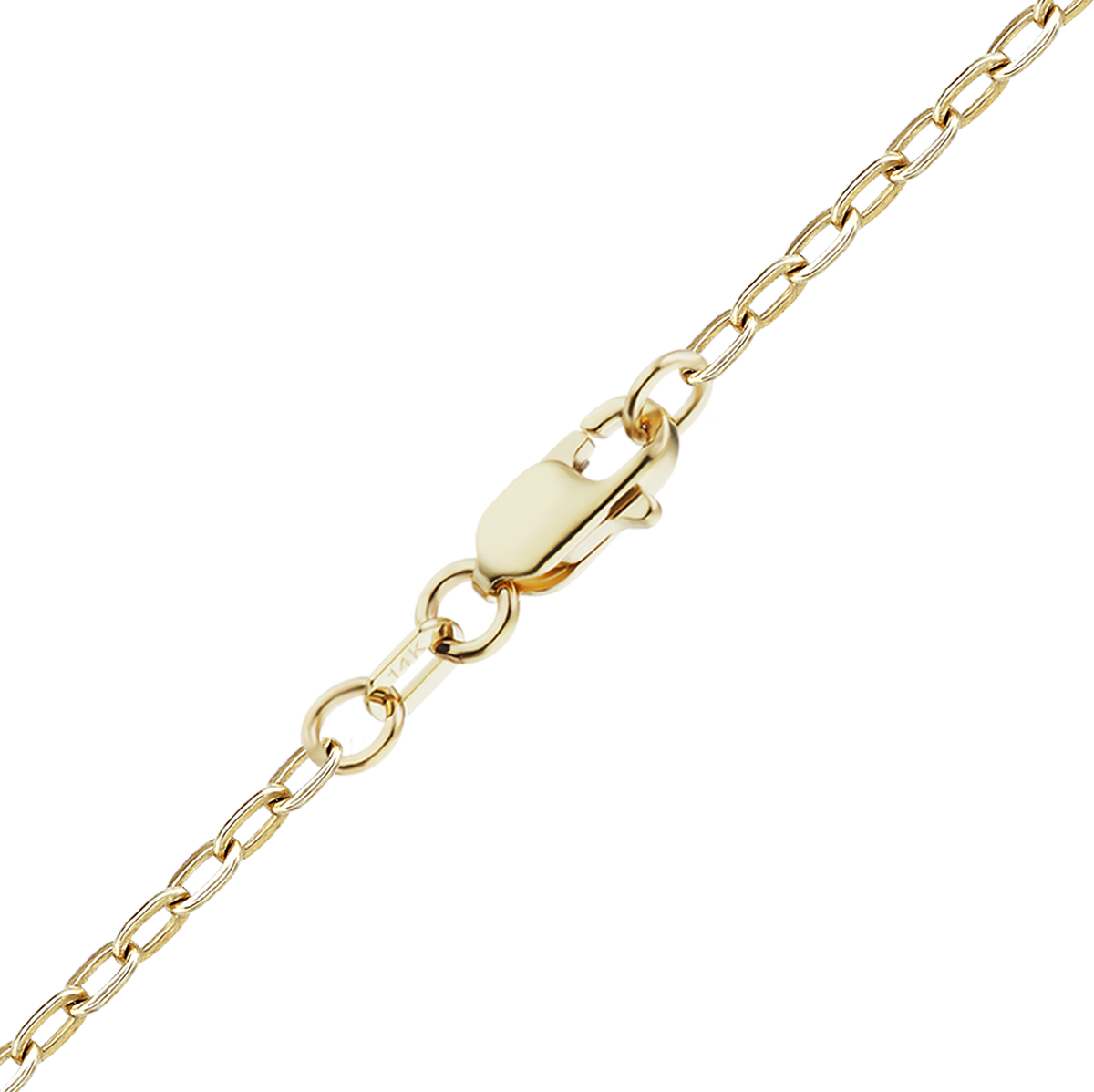 Elongated Flat Cable Anklet in 14K yellow gold