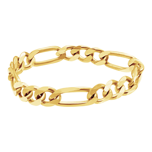 Classic Figaro Chain Ring in 14K yellow gold