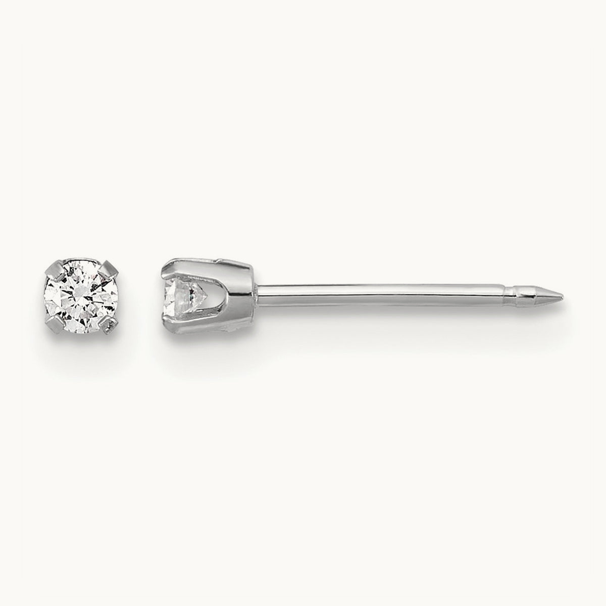 Inverness 14k White Gold .10ct Lab Grown Diamond Stud Earrings, 2.4mm