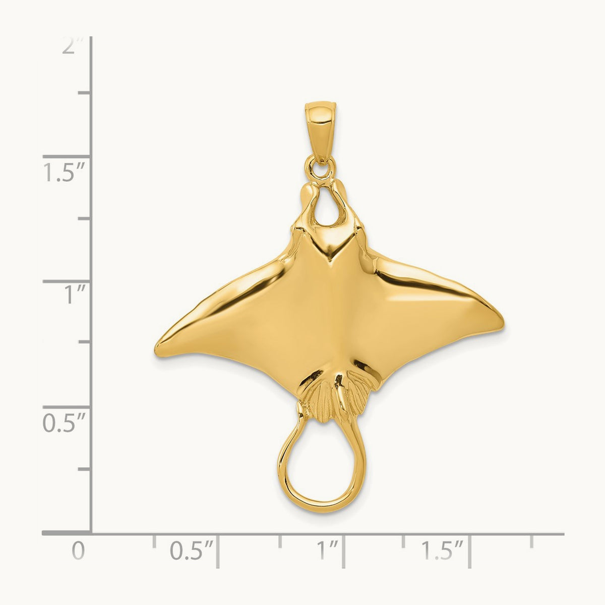 Manta Ray Pendant, 14K