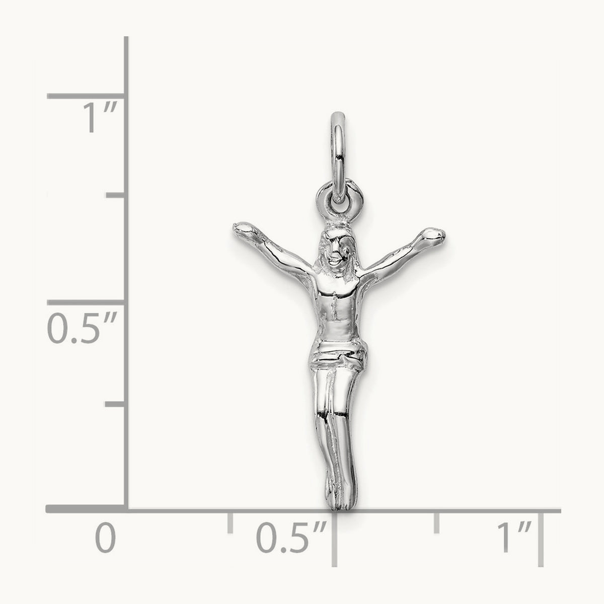Jesus Charm, 14K White Gold