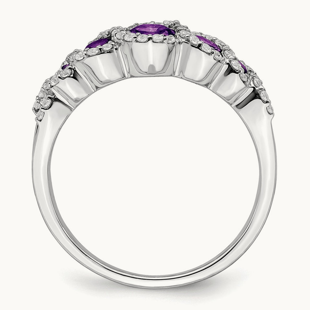 Amethyst and Diamond Ring, 14K White Gold
