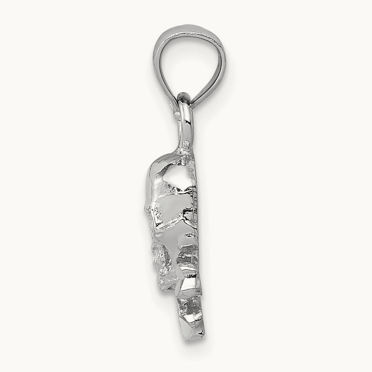 Skull and Crossbones Pendant, 14K White Gold