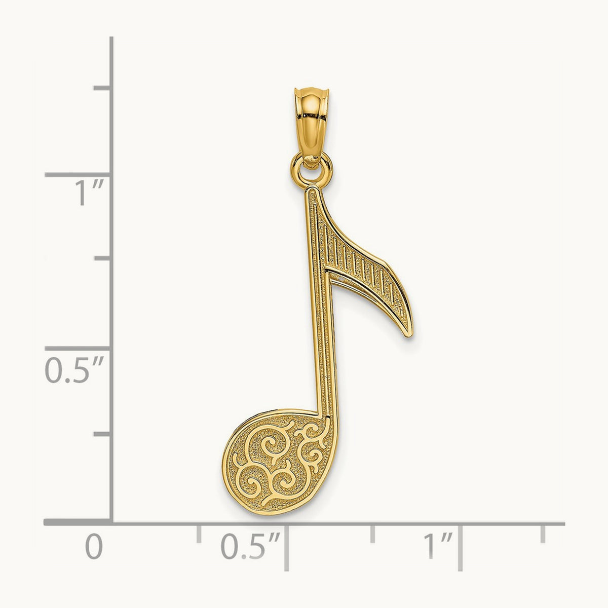 Music Note Charm, 14K