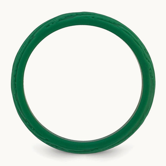 Silicone Hunter Green 5.70mm Wood Grain Pattern Band
