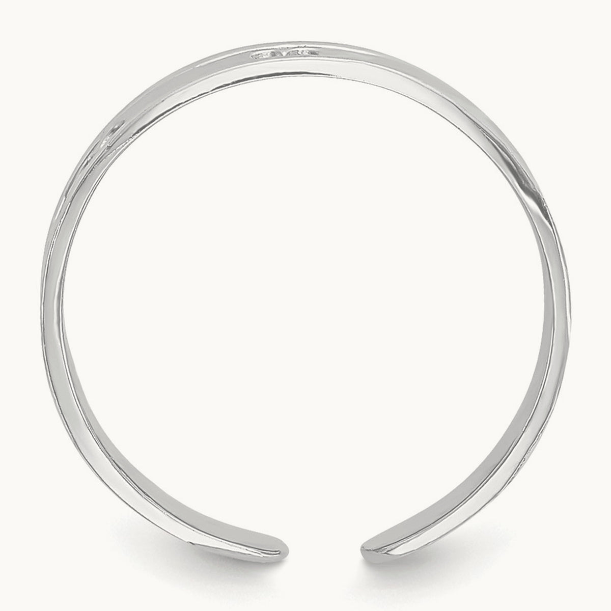 Polished with Hearts Toe Ring — 14K White Gold
