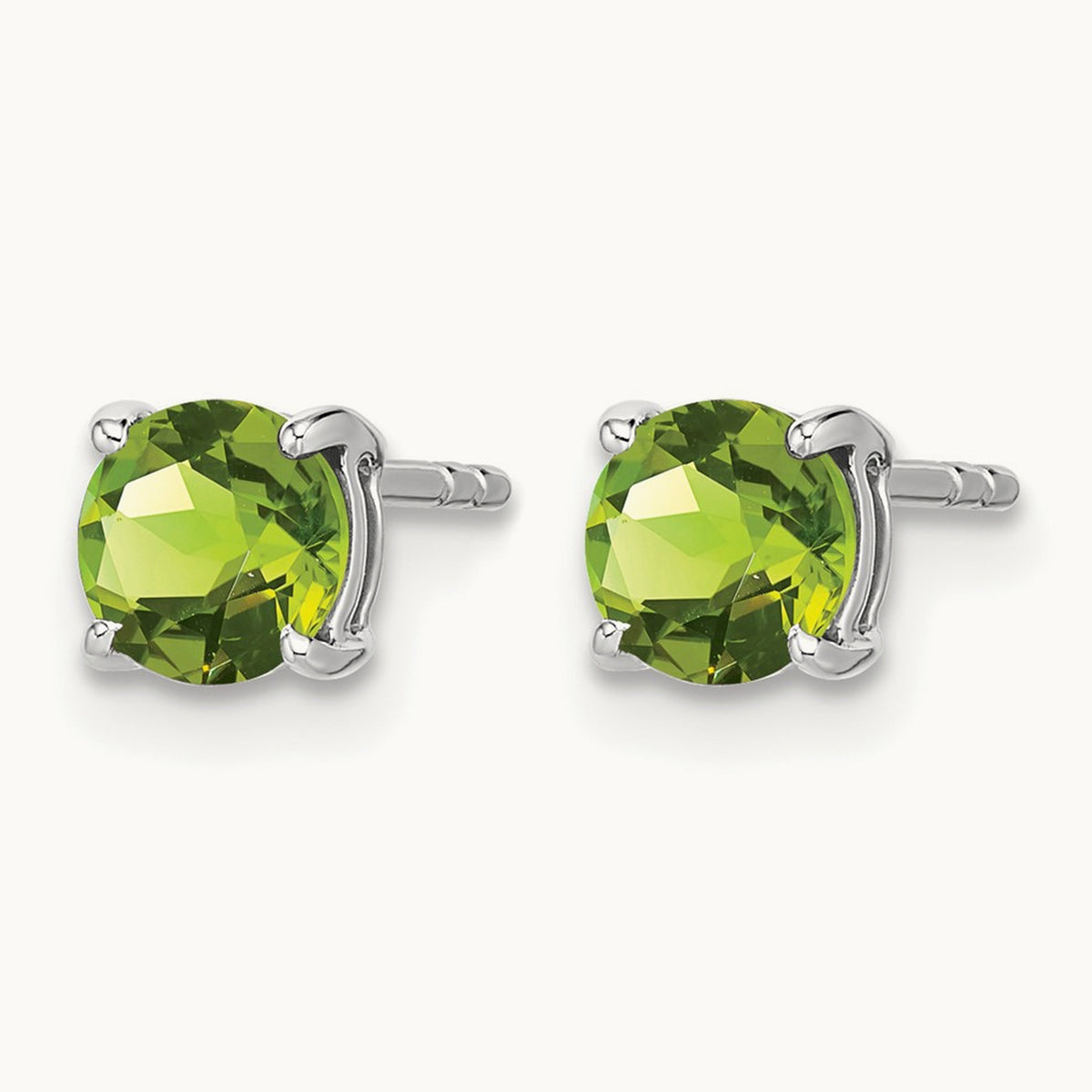 Round Peridot Earrings — 5.2mm