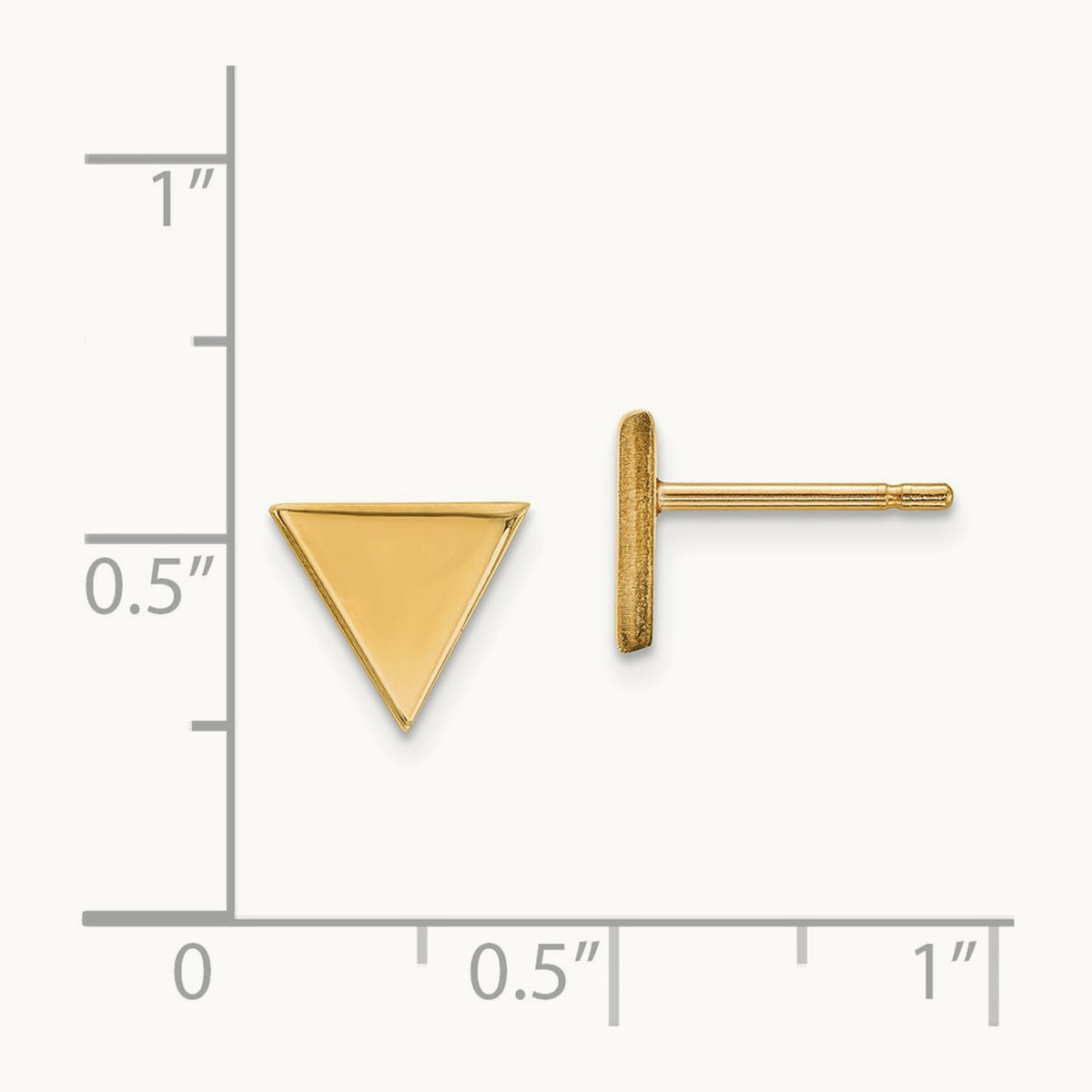 Triangle Post Earring — 14K Yellow Gold