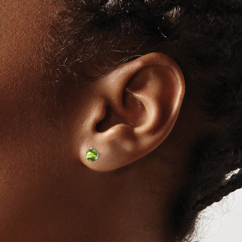 Round Peridot Earrings — 5.4mm