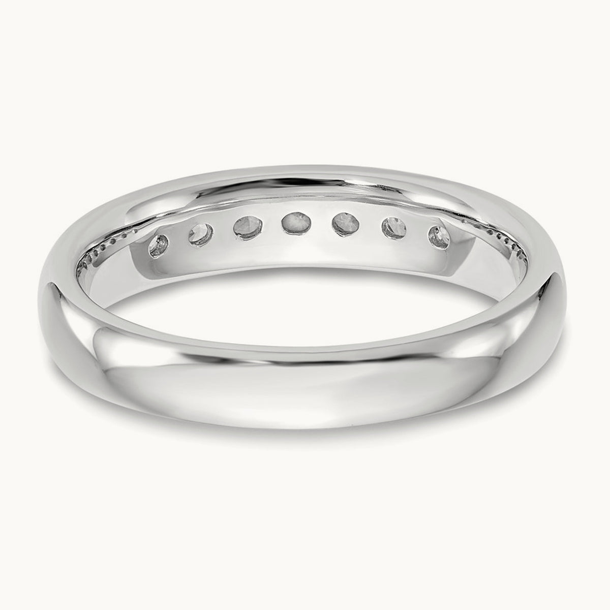 7-Stone Diamond Channel Band, 14K White Gold