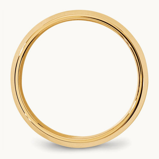 Bevel Edge Comfort Fit Band, 7mm, 10K Yellow Gold