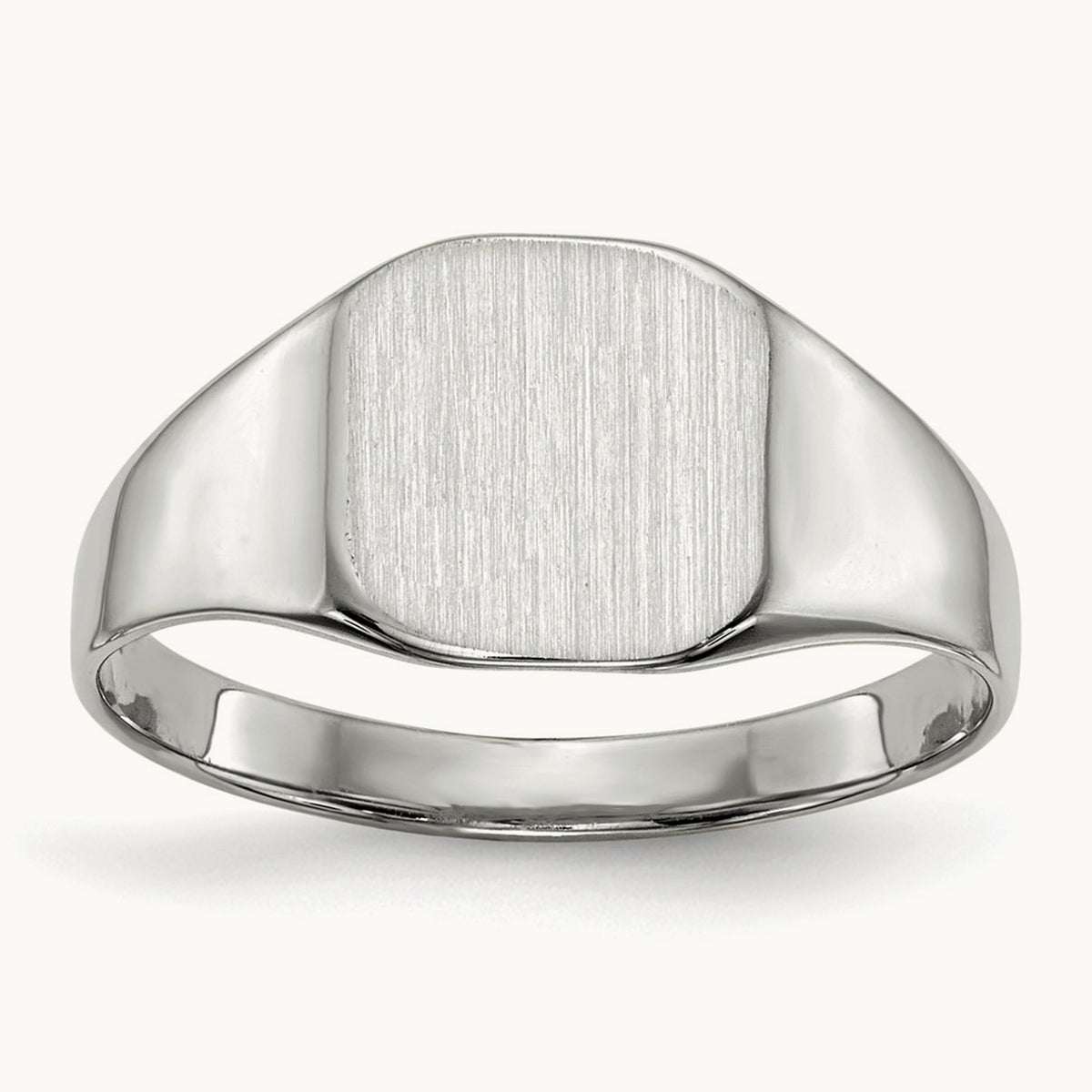 8.5x8. Closed Back Signet Ring, 5mm, 14K White Gold