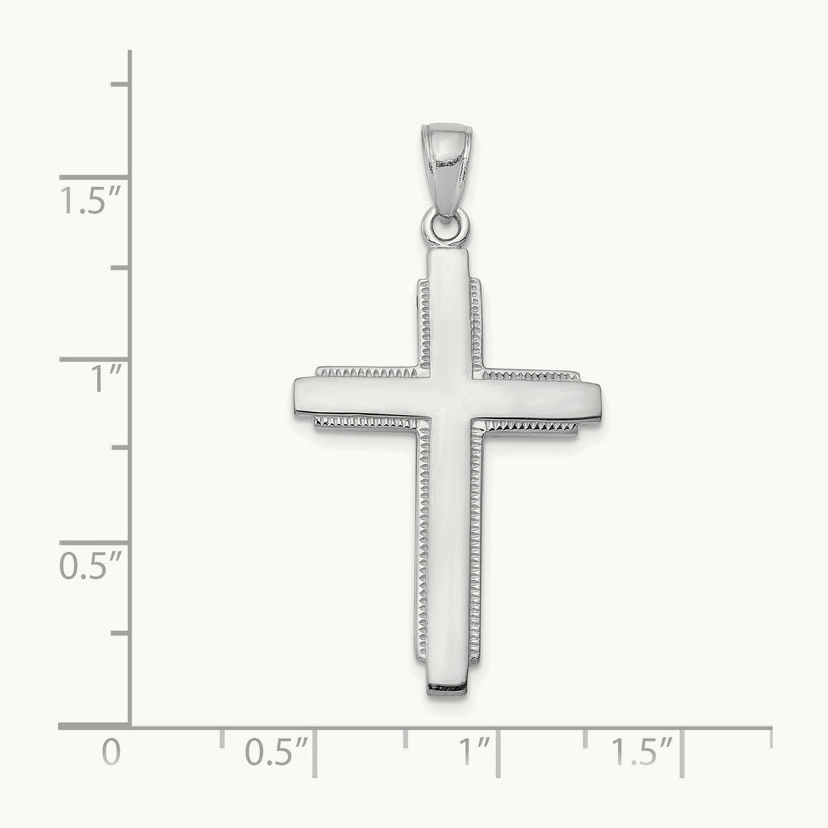 Solid Cross Pendant — 14K White Gold