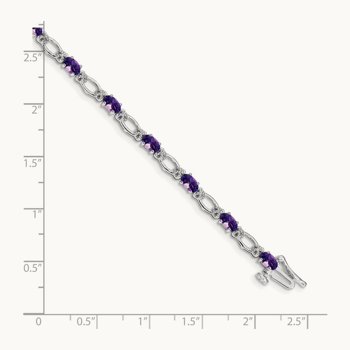Diamond and Amethyst Bracelet — 14K White Gold
