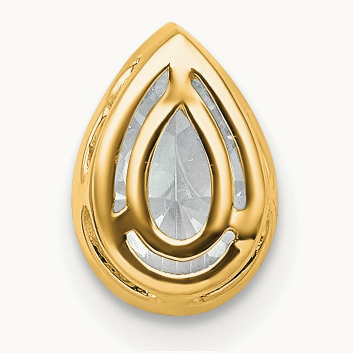 Pear Bezel Chain Slide, 0.25-3.00 ct tw Lab-Grown Diamond — 1 ct, 14K Yellow Gold