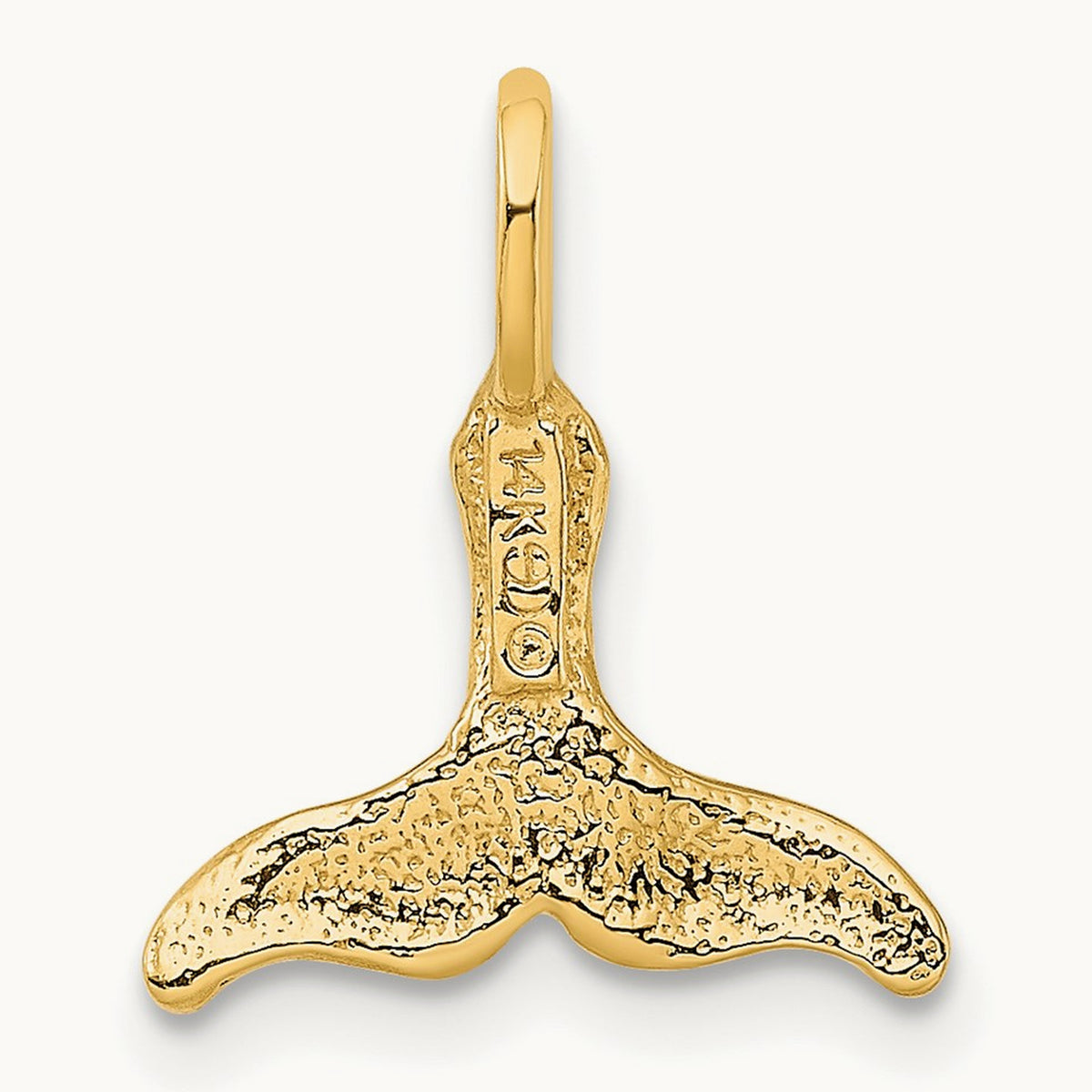Polished Mini Whale Tail Charm — 17mm
