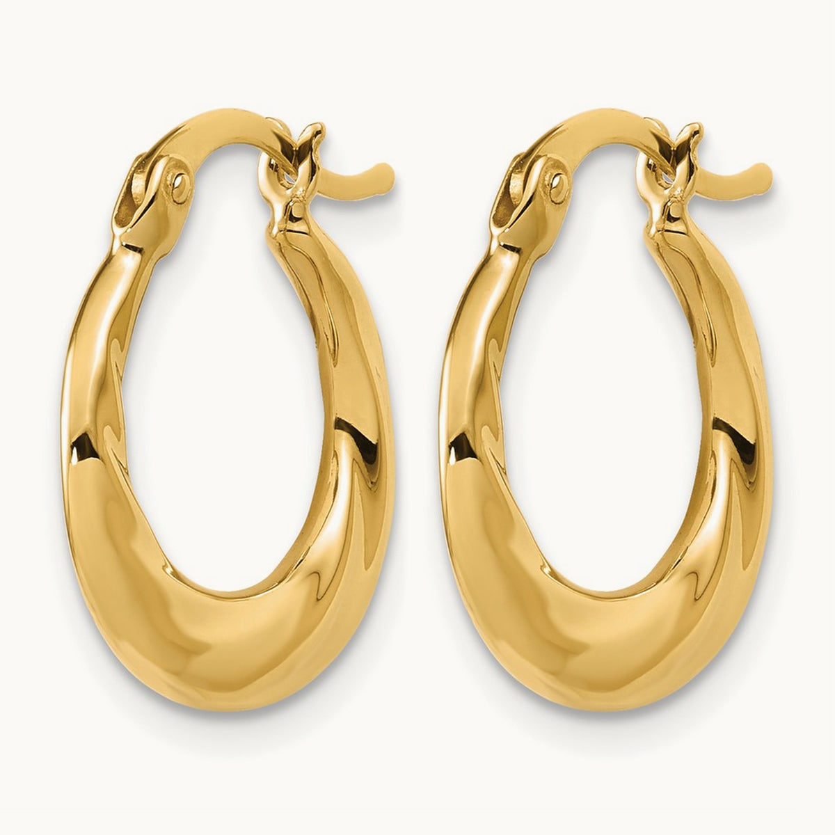 Polished Textured Hoop Earrings — Leslie's — photo set