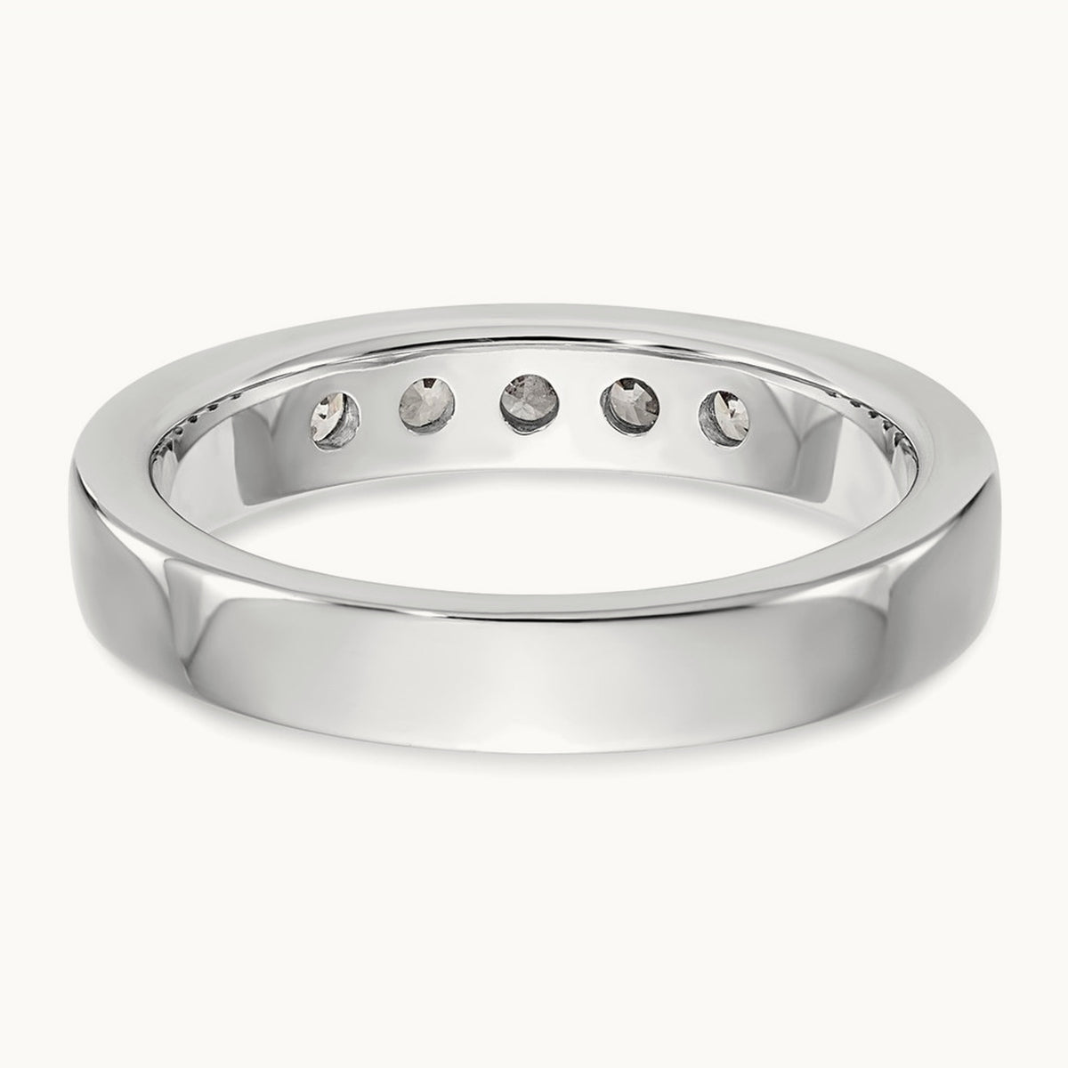 5- Stone Closed Channel Band Mounting, 2.8mm, 14K White Gold