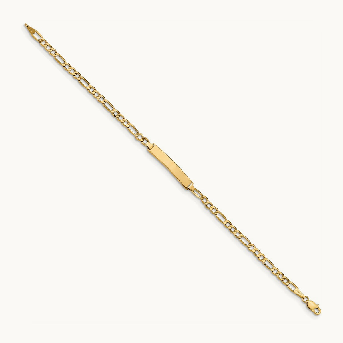 Semi-Solid Figaro Link ID Bracelet — 8mm