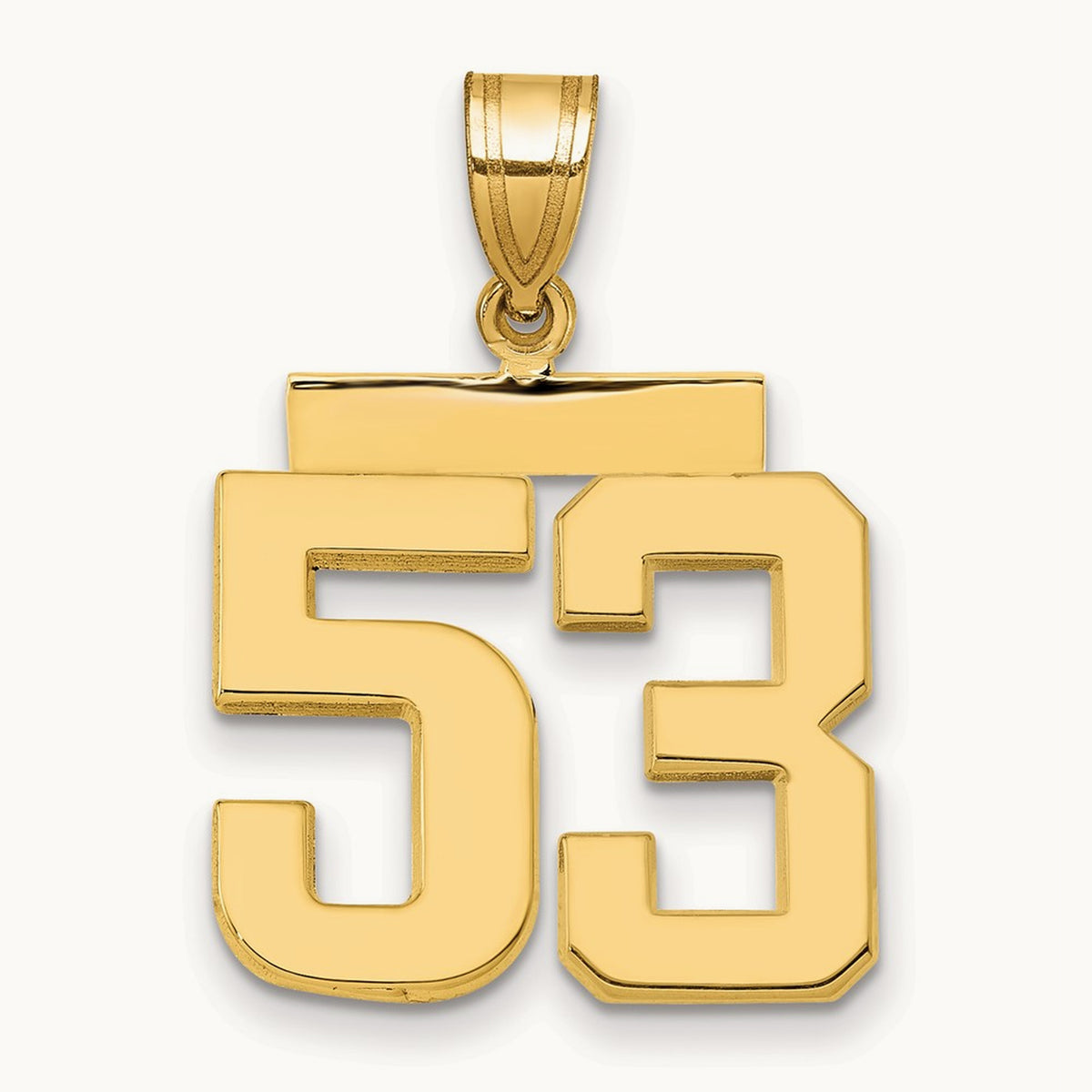 Medium Polished Number 53 Charm, 14K
