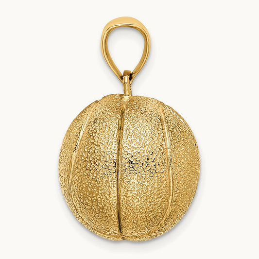 3-D Textured Basketball Charm, 14K