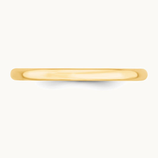 10K Yellow Gold 2mm Lightweight Comfort Fit Wedding Band