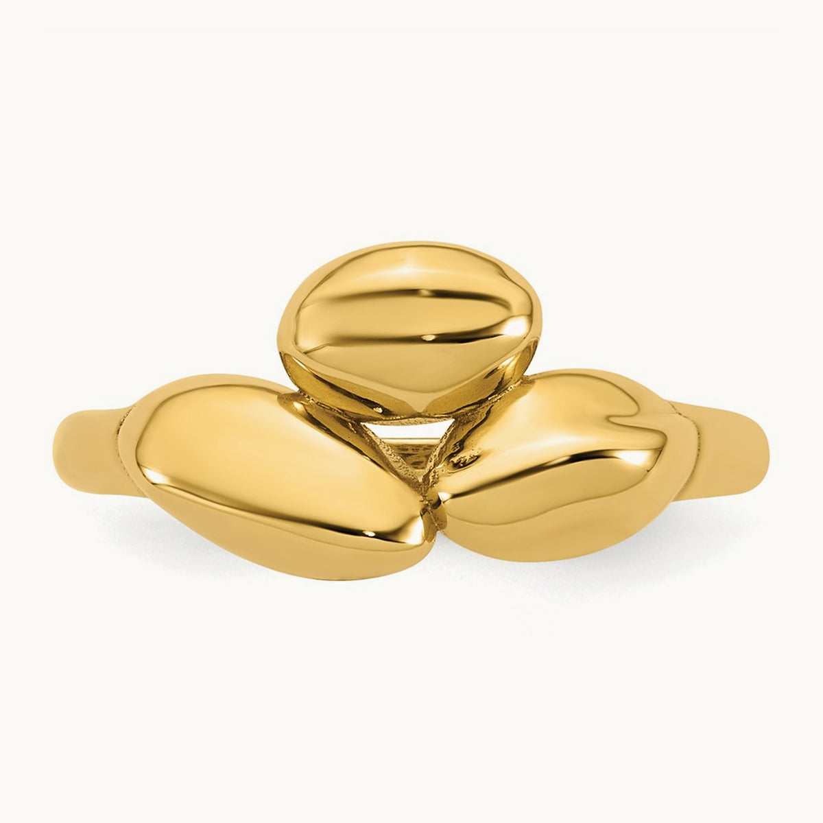 Polished Trio Domed Ring, 14K