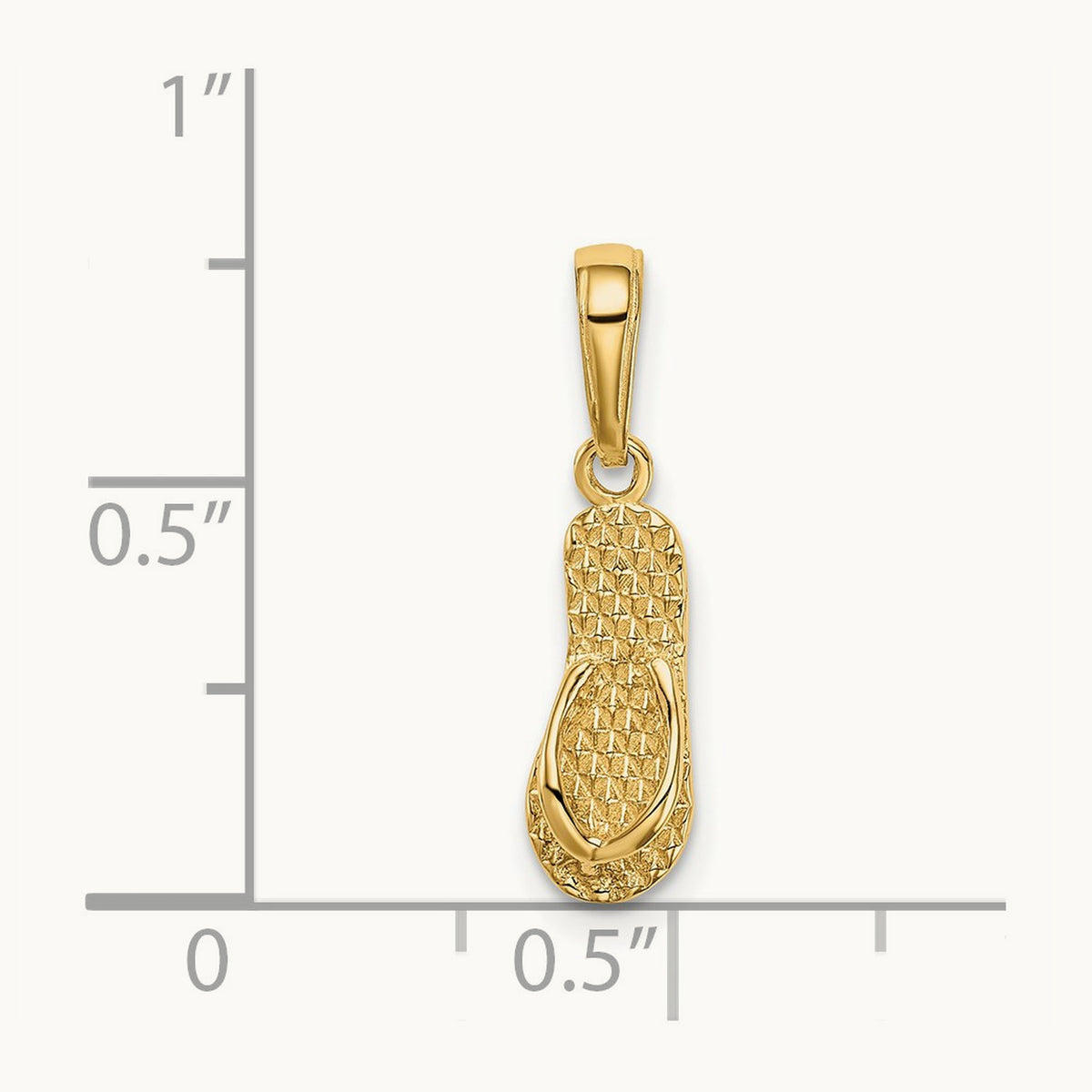 3D HAWAII Flip-Flop Pendant — 14K Yellow Gold