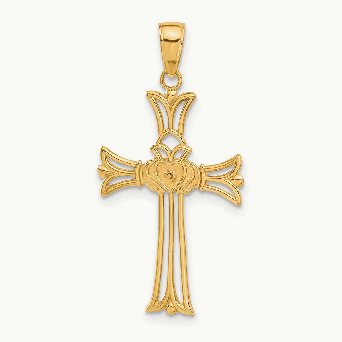 Claddagh Cross Pendant, 14K