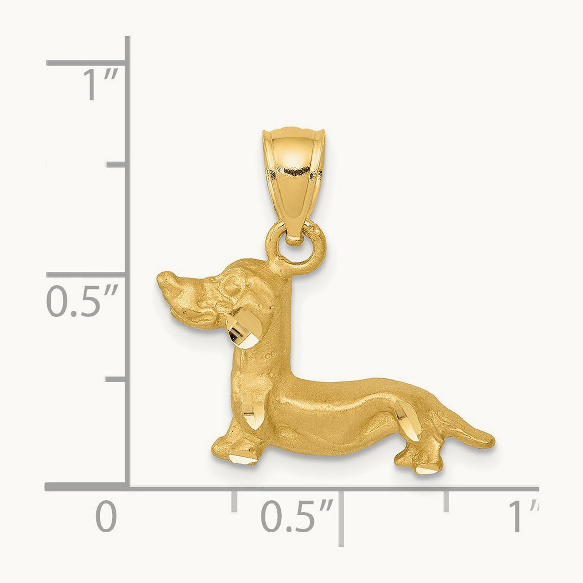 Diamond-cut Dachshund Pendant, 14K
