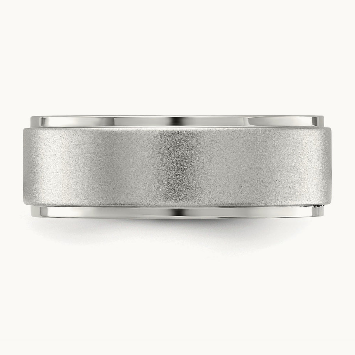 Polished with Brushed Center Band, 8mm, Stainless Steel
