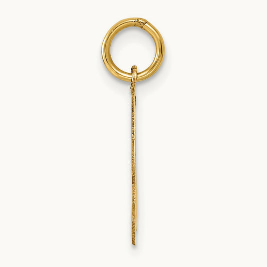 Script Initial Charm, 14K Yellow Gold