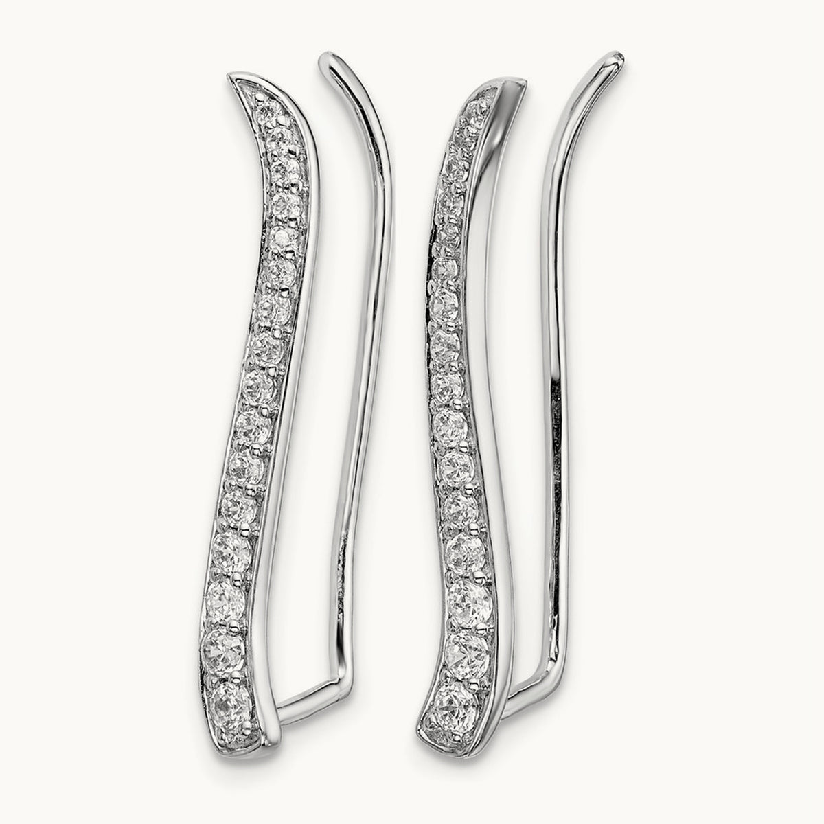Diamond Ear Climber Earrings — photo set