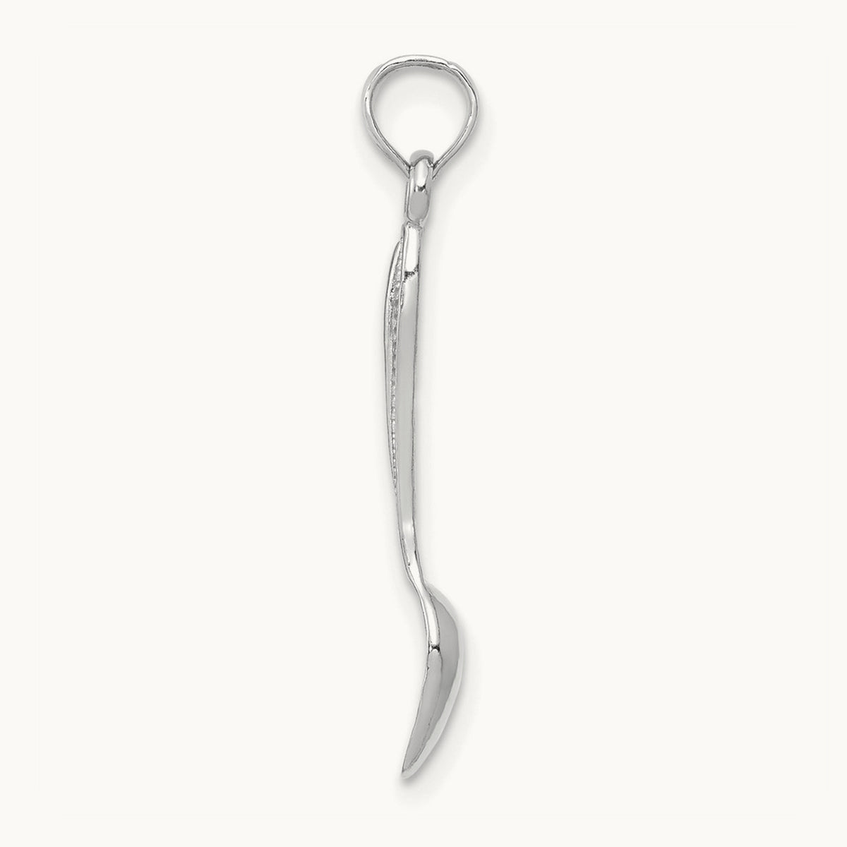 3-D Table Spoon Pendant — 14K White Gold